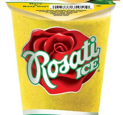 Generous 10 oz cup of Rosati Lemon Italian Ice